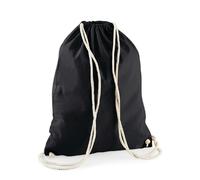 WM110 Westford Mill Cotton Gymsac Black 37 x 46 cm