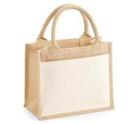Westford Mill - Cotton Pocket Jute Gift Bag Natural, 26 x 22 x 14 cm