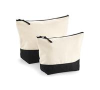 Westford Mill Kulturtasche WM544 – Canvas mit Dipped Base – Kontrastfarbe Natural M (19 x 18 x 9 cm)