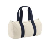 Westford Mill EarthAware Bio-Fass-Tasche, Natur/French Navy, schwerer Stoff mit Reißverschluss, Tragegriffe und Cutaway-Etikett, Öko-Reise-Turnbeutel für Dekoration