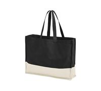 Westford Mill Tragetasche Umhängetaschen Einkaufstasche Shopper 52 x 38,5 x 16 cm zweifarbig Schwarz/Natur