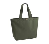 Westford Mill EarthAware Organic Marina Tote XL - Olivgrüne Tragetasche aus Bio-Baumwolle, schwerer Stoff, Holz-Knebelverschluss, Gurtbandgriffe, Schultertrage, hergestellt für Personalisierung