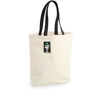 Westford Mill Fairtrade Baumwoll Shopper Baumwolltasche W671 natural/black 28 x 38 x 12 cm