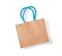 Westford Mill Jute Classic Shopper Tragetasche Schultertasche Natur/Blau