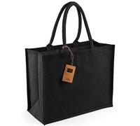 Westford Mill Jute Classic Shopper Tragetasche Schultertasche Schwarz