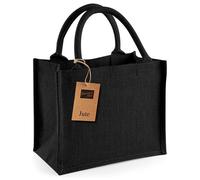 WM412 Westford Mill Jute Mini Gift Bag Black 26 x 22 x 14 cm