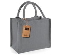 WM412 Westford Mill Jute Mini Gift Bag Graphite Grey 26 x 22 x 14 cm