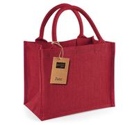 WM412 Westford Mill Jute Mini Gift Bag Red 26 x 22 x 14 cm