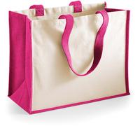 Westford Mill Jute Shopper Classic Jute-Tasche W422 fuchsia 42 x 33 x 19 cm