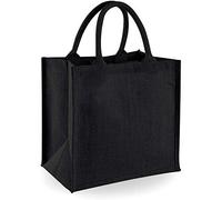 Westford Mill Jute-Tasche/Jute-Einkaufstasche, 14 Liter (2 Stück/Packung) (Einheitsgröße) (Schwarz/Schwarz)