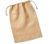 Westford Mill Jute Tasche mit Zugkordel Jute-Tasche W415 natural L (40 x 55 cm)