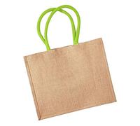 Westford Mill Jutetasche/Einkaufstasche, 21 Liter (2 Stück/Packung) (Einheitsgröße) (Natur/Limette)