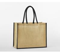 WESTFORD MILL NATURAL STARCHED JUTE CLASSIC SHOPPER NATURAL / BLACK