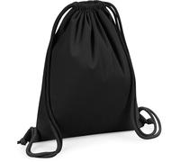 WM260 Westford Mill Organic Premium Cotton Gymsac Black 37 x 46 cm