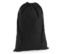 WM216 Westford Mill Schuhtasche Schuhbeutel Turnbeutel aus Baumwolle Black L (40 x 61,5 cm)