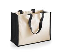 Westford Mill - Printers Jute Classic Shopper Black, 42 x 33 x 19 cm
