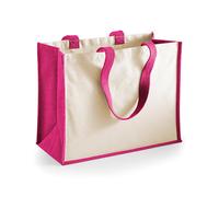 Westford Mill - Printers Jute Classic Shopper Fuchsia, 42 x 33 x 19 cm