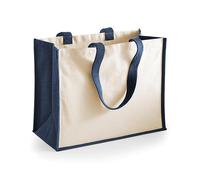 Westford Mill - Printers Jute Classic Shopper Navy, 42 x 33 x 19 cm