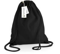 WM810 Westford Mill EarthAware Organic Gymsac Black 37 x 47 cm