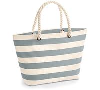 Westford Mill Strandtasche WM680 – Nautical Beach Bag mit Streifen Natural 36 x 35 x 18 cm
