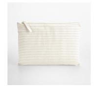 WESTFORD MILL STRIPED ORGANIC COTTON ACCESSORY POUCH L GREY STRIPE