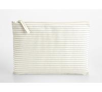 WESTFORD MILL STRIPED ORGANIC COTTON ACCESSORY POUCH S GREY STRIPE