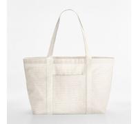 Westford Mill Striped Organic Cotton Shopper Tasche Shopper Einkaufstasche Strandtasche Badtasche Natur Rot