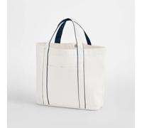 Westford Mill Tragetasche Umhängetasche Einkaufstasche Shopper 30 x 27 x 12 cm zweifarbig Weiss (Soft) / Navy (French)