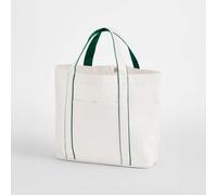 Westford Mill Tragetasche Umhängetasche Einkaufstasche Shopper 30 x 27 x 12 cm zweifarbig Weiss (Soft) / Grün (Bottle)