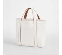 Westford Mill Tragetasche Umhängetasche Einkaufstasche Shopper 30 x 27 x 12 cm zweifarbig Weiss (Soft) / Beige (Caramel)