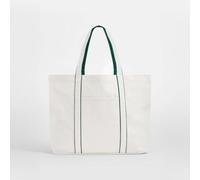 Westford Mill Tragetasche Umhängetaschen Einkaufstasche Shopper 41 x 34 x 15 cm zweifarbig Weiss (Soft) / Grün (Bottle)