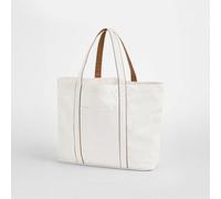 Westford Mill Tragetasche Umhängetaschen Einkaufstasche Shopper 41 x 34 x 15 cm zweifarbig Weiss (Soft) / Beige (Caramel)