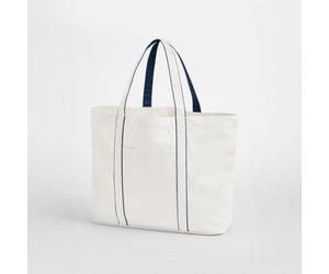 Westford Mill Tragetasche Umhängetaschen Einkaufstasche Shopper 41 x 34 x 15 cm zweifarbig Weiss (Soft) / Navy (French)