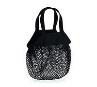 WM151 Westford Mill Organic Cotton Mini Mesh Grocery Bag Black 34 x 12 cm
