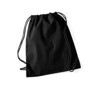 WM260 Westford Mill Organic Premium Cotton Gymsac Black 37 x 46 cm