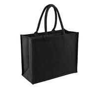WM407 Westford Mill Jute Classic Shopper Black 42 x 33 x 19 cm