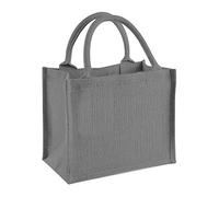 WM412 Westford Mill Jute Mini Gift Bag Graphite Grey 26 x 22 x 14 cm