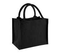 WM412 Westford Mill Jute Mini Gift Bag Black 26 x 22 x 14 cm