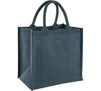 WM413 Westford Mill Jute Midi Shopper Black 30 x 30 x 19 cm