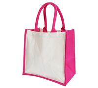 WM421 Westford Mill Printers Midi Jute Bag Fuchsia 30 x 30 x 19 cm