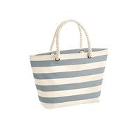 Westford Mill Strandtasche WM680 – Nautical Beach Bag mit Streifen Natural 36 x 35 x 18 cm