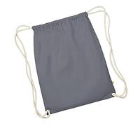 WM810 Westford Mill Turnbeutel aus Bio-Baumwolle Graphite Grey 37 x 47 cm