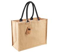 Westford Mill Jute-Einkaufstasche WM407 – klassisch, Schwarz, Einheitsgröße
