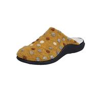Westland Damen Hausschuhe Slipper Roubaix Hausschuh Textil Gemütlich Puschen gepunktet Hausschuh gelb warm