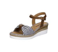 Westland Damen Keilsandalen Espi 01, Frauen Sandalen,Weite G (Normal),Strandschuhe,Keilsandaletten,Keilabsatz,bequem,blau-Kombi,38 EU / 5 UK