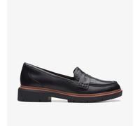 Clarks Damen Westlynn Ayla Penny Loafer, Black Leather, 37.5 EU