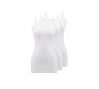 WESTMARK LONDON Unterhemden Damen Baumwolle Spaghetti Tops 3er Pack M Basic Tank Top Damen Weiß Feinripp mit Verstellbaren Trägern Camisole