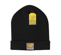 WESTWOOD FOX Beanie-Mütze für Herren und Damen, dehnbar, weich, Wollmütze, dickes warmes Futter, Laufmütze, Thermo-Mütze, warme und gemütliche Totenkopfmütze, Schwarz , Einheitsgröße