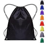 WESTWOOD FOX Turnbeutel mit Kordelzug, Turnbeutel, Rucksack, PE-Beutel für Damen, Herren, Trainer, Schwimmtasche, Reisen, Strand, Schule, Urlaub, geeignet für Sport, Kinder, Jungen, Mädchen, jet black