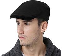 WETOO Schirmmütze Herren Schiebermütze Schwarz Driving Cabbie Jagd Flatcap Newsboy Cap
